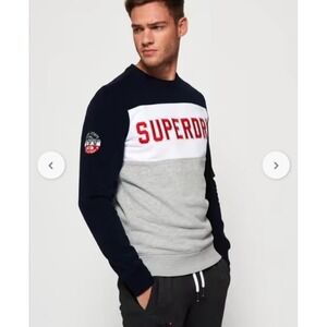 Superdry Sport Academy Colour Block Sweatshirt Mens Medium Retro Osaka